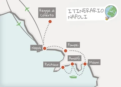 mappa itinerario Napoli e dintorni